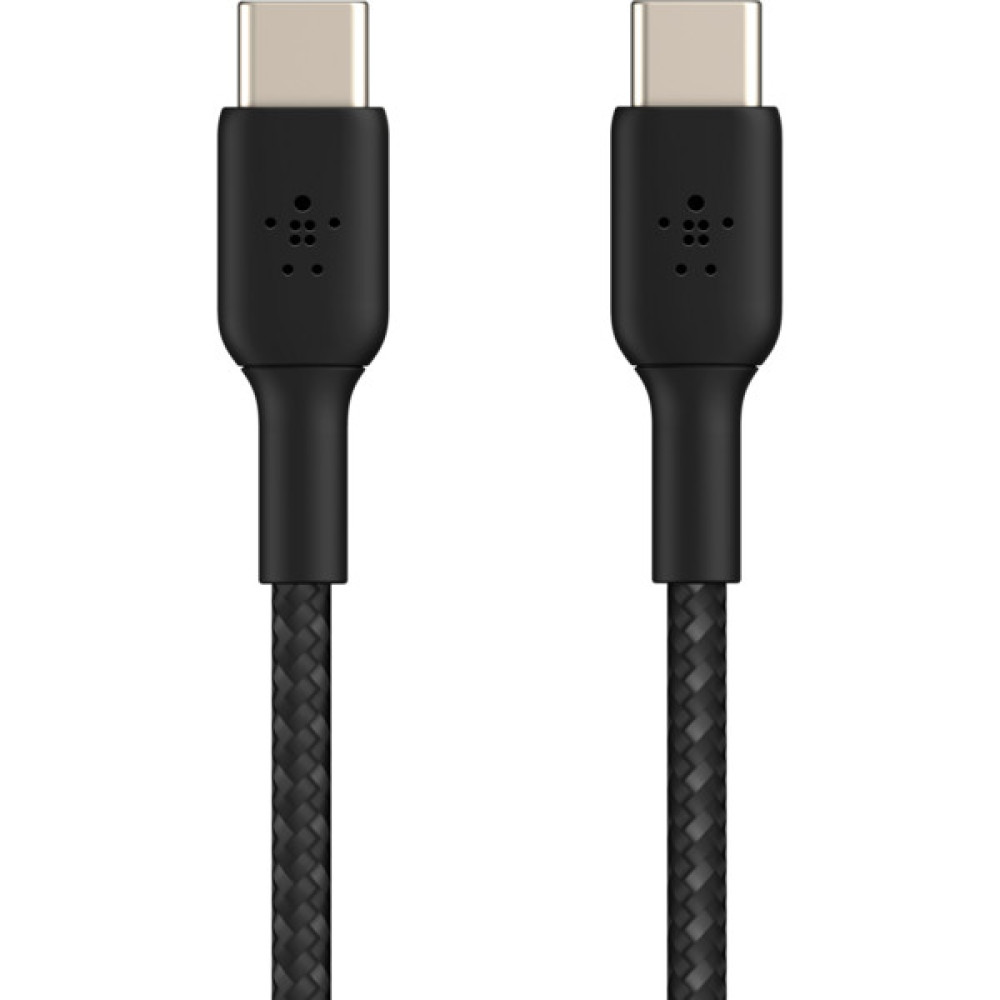 Кабель USB-C > USB-C заряджання/синхронізації Belkin 1м, 60Вт, Type-C, плетений, чорний
