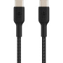 Кабель USB-C > USB-C заряджання/синхронізації Belkin 1м, 60Вт, Type-C, плетений, чорний