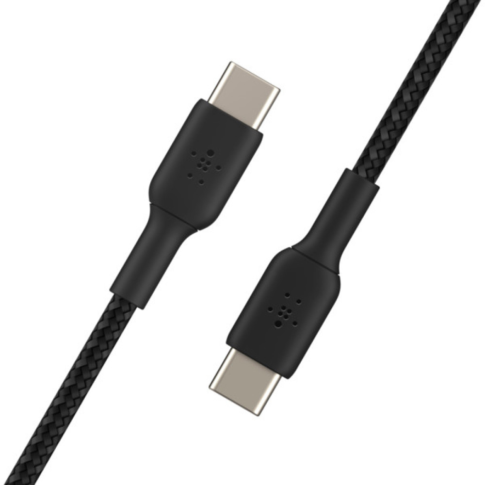 Кабель USB-C > USB-C заряджання/синхронізації Belkin 1м, 60Вт, Type-C, плетений, чорний