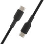 Кабель USB-C > USB-C заряджання/синхронізації Belkin 1м, 60Вт, Type-C, плетений, чорний