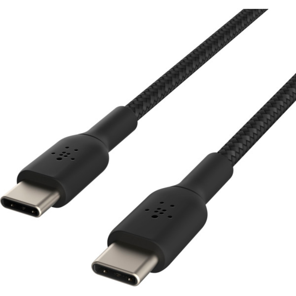 Кабель USB-C > USB-C заряджання/синхронізації Belkin 1м, 60Вт, Type-C, плетений, чорний