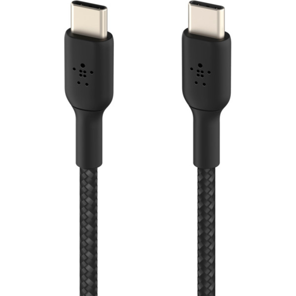 Кабель USB-C > USB-C заряджання/синхронізації Belkin 1м, 60Вт, Type-C, плетений, чорний