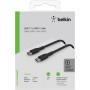 Кабель USB-C > USB-C заряджання/синхронізації Belkin 1м, 60Вт, Type-C, плетений, чорний