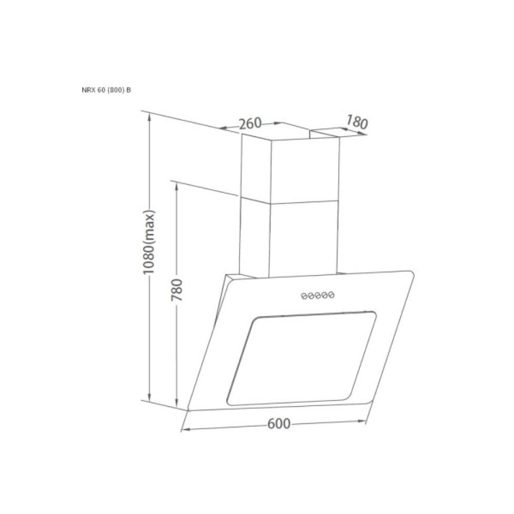 Витяжка кухонна Pyramida NRX 60 (800) B GWH