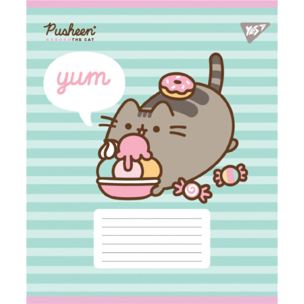 Зошит Yes Pusheen Candy А5 12 аркушів коса лінія (767599)