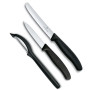 Набір ножів Victorinox SwissClassic из 3 предметов Черный с овощечисткой (6.7113.31) Набір ножів Victorinox SwissClassic из 3 предметов Черный с овощечисткой (6.7113.31)