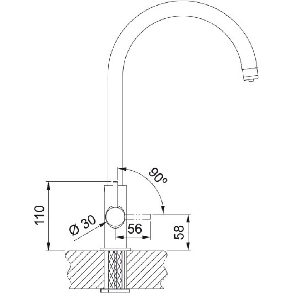 Змішувач для кухні Franke Lina Clear Water, довж.виливу - 272 мм, поворотний, 1+1 фільтр, хром