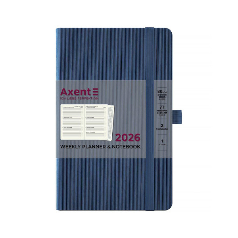Тижневик Axent датований 2026 Partner Lines 125х195, блакитний (8515-26-48-A)