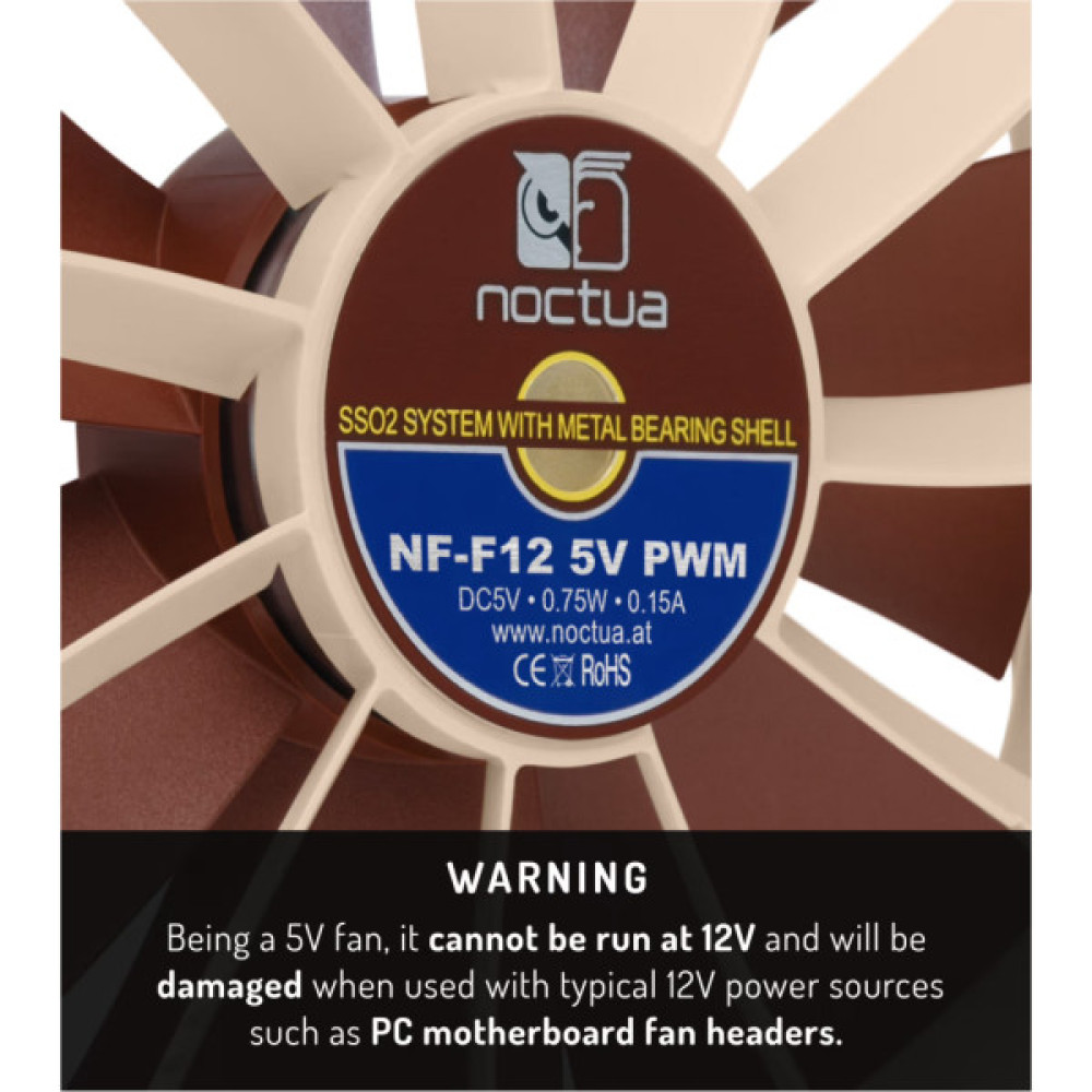 Кулер до корпусу Noctua NF-F12 5V PWM