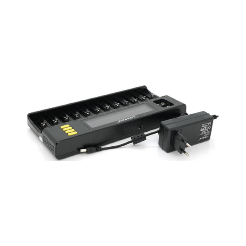 Зарядний пристрій для акумуляторів Liitokala 12 Slots+2, Ni-Mh/Li-ion/LiFePo4/Крона, LED+LCD (Lii-S12)