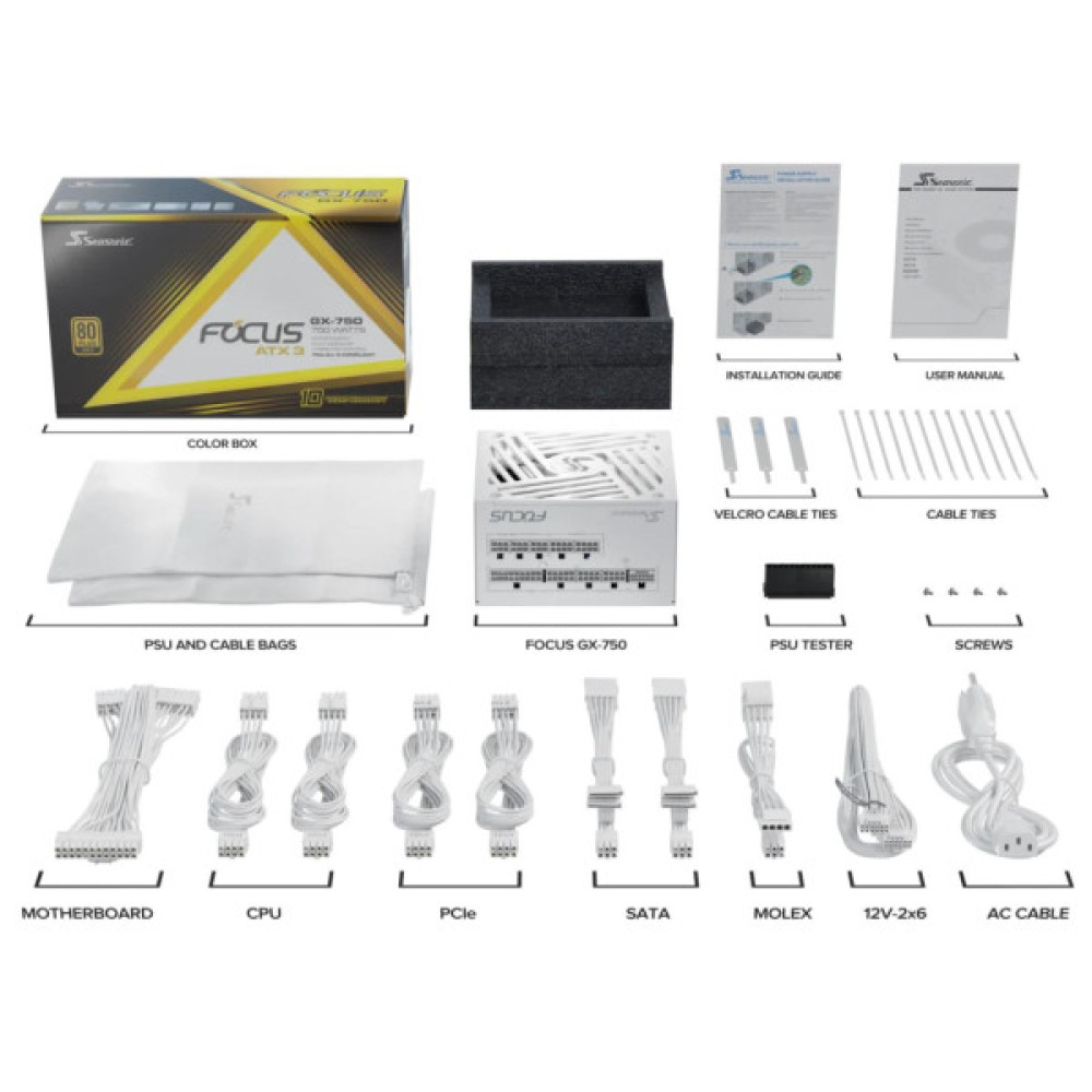 Блок живлення Seasonic 750W FOCUSGX-750-ATX31-WHT (FOCUS-GX-750-ATX31-WHITE)