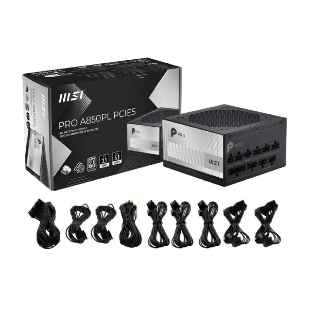 Блок живлення MSI 850W (PRO A850PL PCIE5)