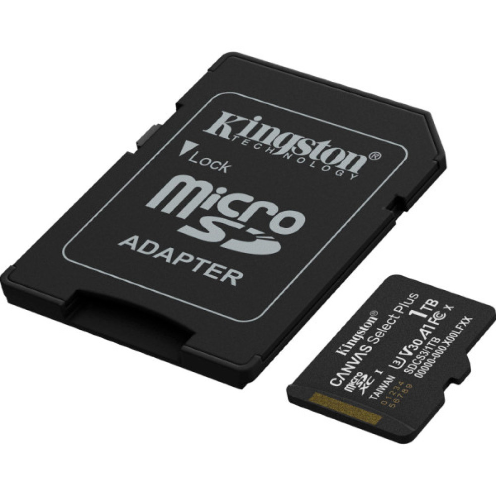 Карта пам'яті Kingston 1TB microSDXC class 10 UHS-I U3 V30 A1 Canvas Select Plus (SDCS3/1TB)