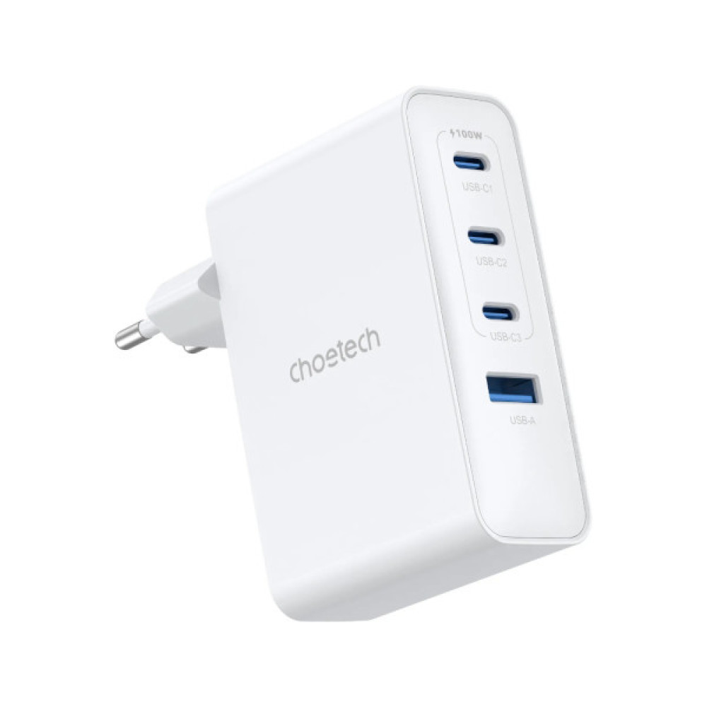Зарядний пристрій Choetech 3xUSB-C + 1xUSB PD100W GaN (PD9002)