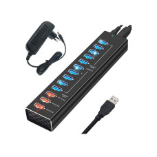 Концентратор Dynamode 13 ports USB3.0 to10*USB3.0+3*2.4А, Power Adapter 3A/12V (DM-UH-P1013)