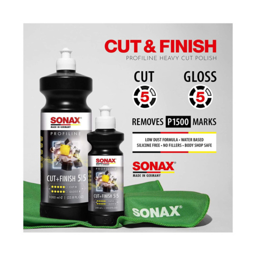 Автополіроль Sonax PROFILINE Cut + Finish 5-5 1 л (225300) Автополіроль Sonax PROFILINE Cut + Finish 5-5 1 л (225300)
