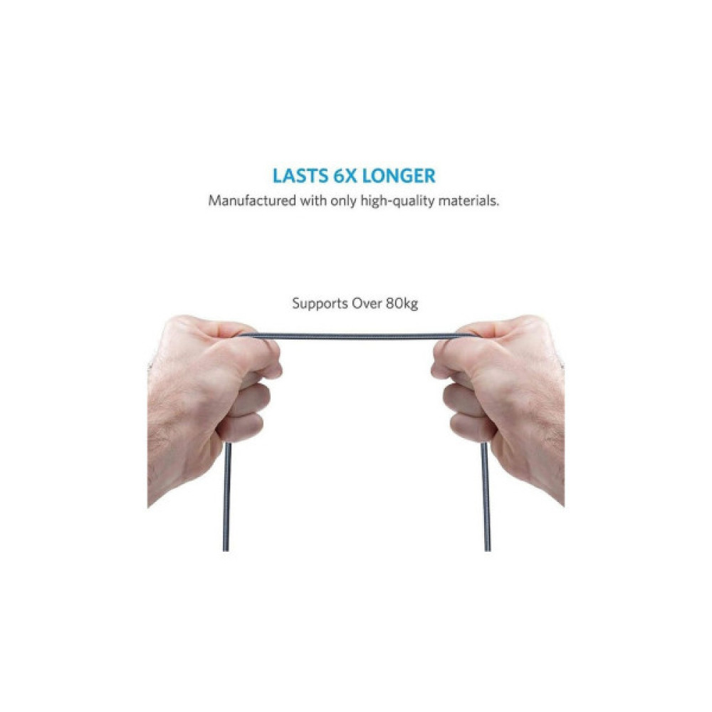 Дата кабель USB 2.0 AM to Lightning 1.8m Powerline Select+ Black Anker (A8013H11)