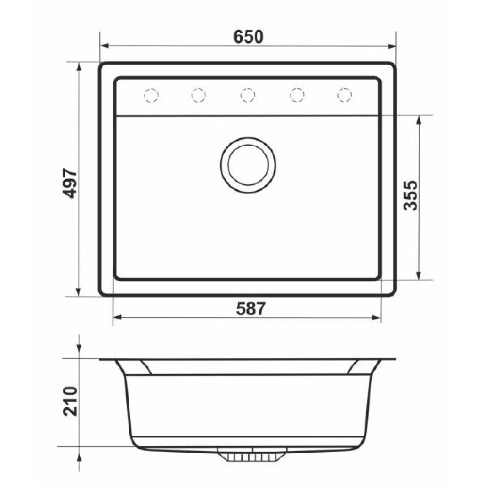 Мийка кухонна GRANADO ARTES black shine з сифоном (gr3601)