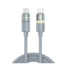 Дата кабель USB-C to USB-C 1.0m 3A 60W warm light gray ColorWay (CW-CBPDCC092-GR)