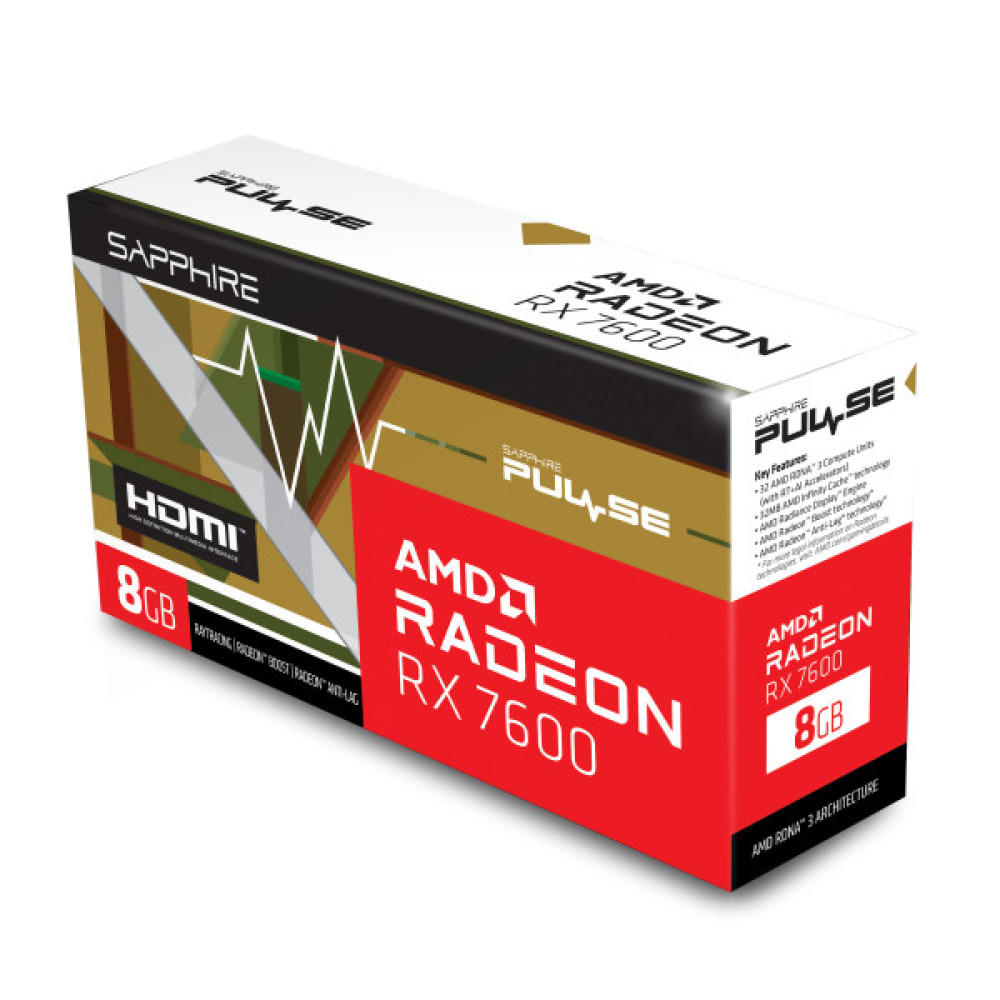 Відеокарта SAPPHIRE Radeon RX 7600 8GB GDDR6 Pulse Gaming