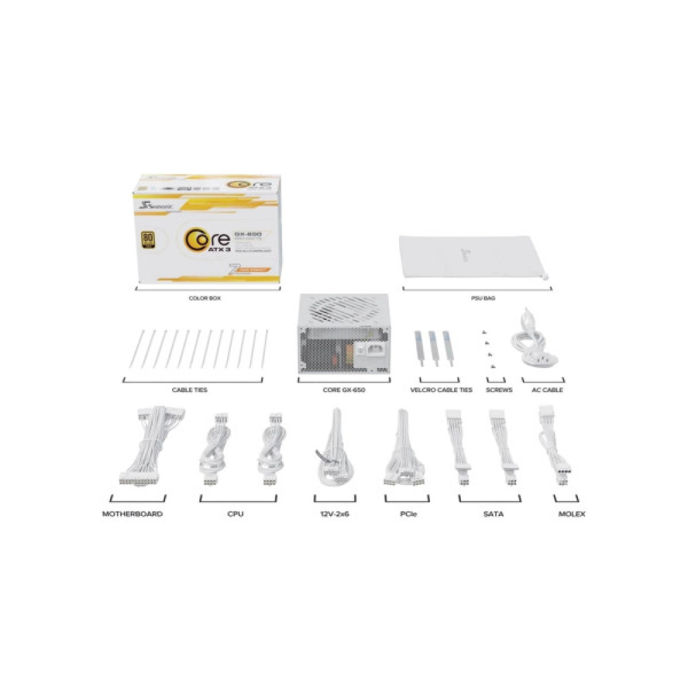 Блок живлення Seasonic 650W WHITE (CORE GX-650-ATX31-WHITE)