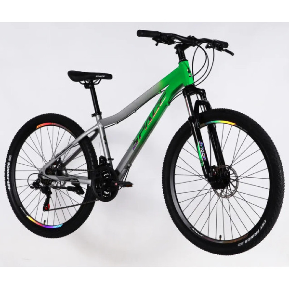 Велосипед Space 27.5" IZIDA DD FR рама-15" AL 2026 зелено-сріблястий (OPS-SP-27.5-098)