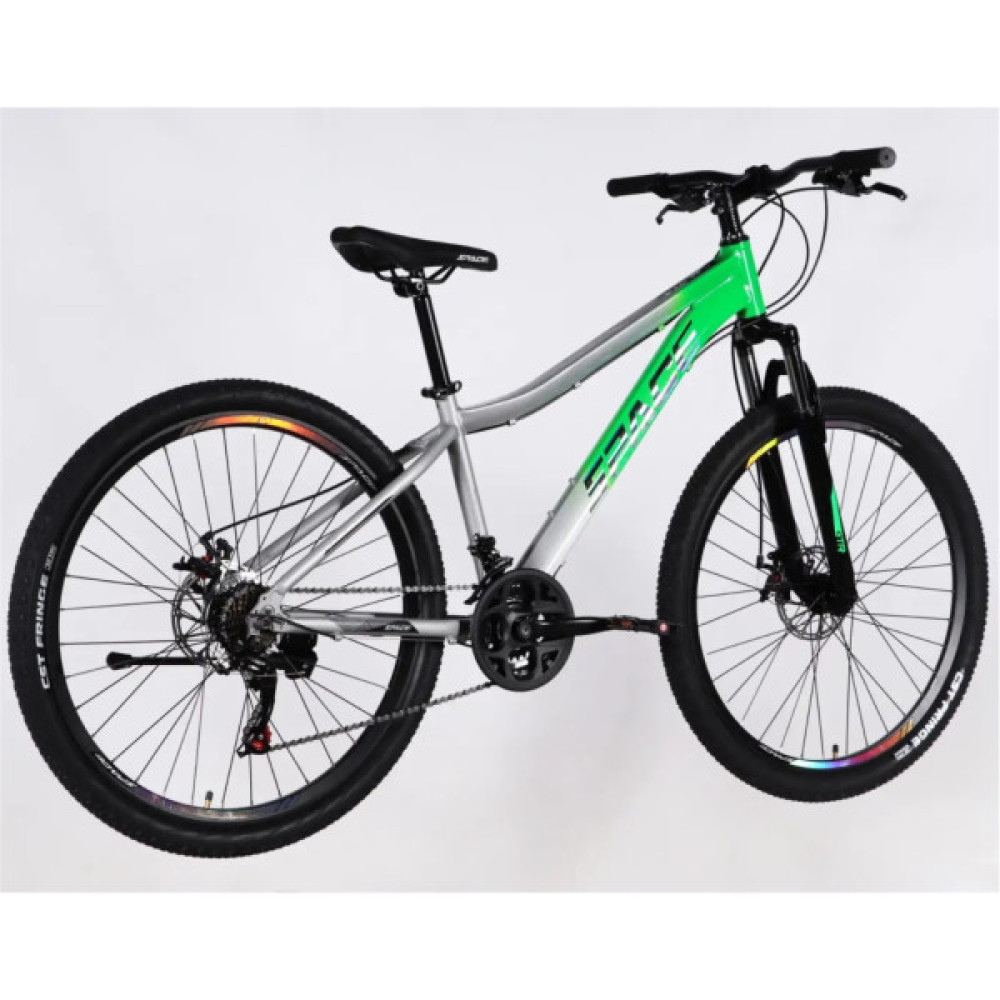 Велосипед Space 27.5" IZIDA DD FR рама-15" AL 2026 зелено-сріблястий (OPS-SP-27.5-098)