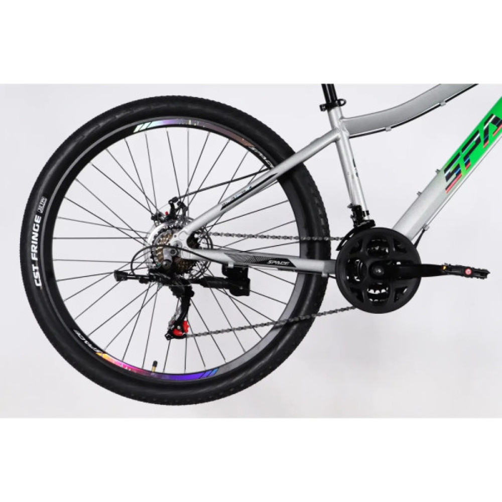 Велосипед Space 27.5" IZIDA DD FR рама-15" AL 2026 зелено-сріблястий (OPS-SP-27.5-098)