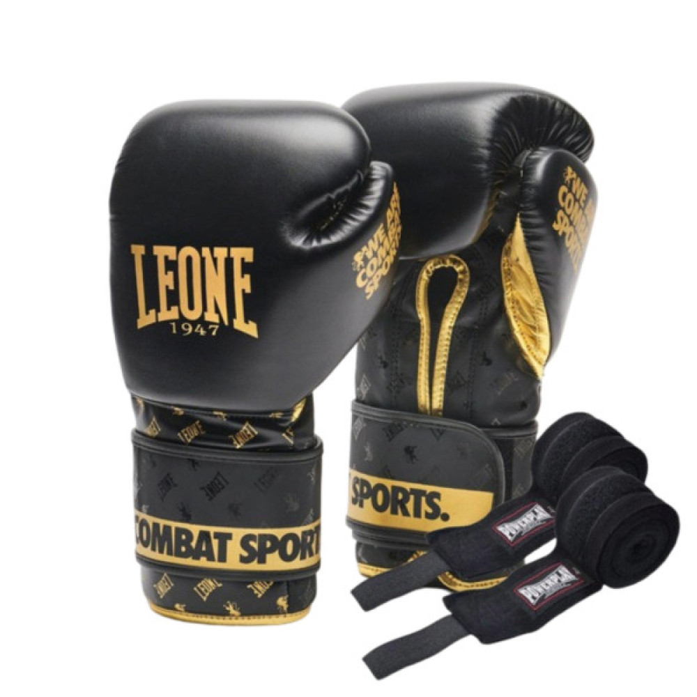 Боксерські рукавички Leone GN220 DNA Black 10 унцій (GN220_Black_10oz)