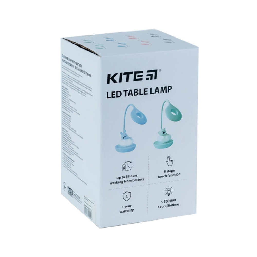 Настільна лампа Kite Cloudy Bunny LED з акумулятором, зелена (K24-493-1-4)