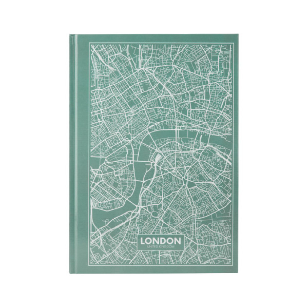 Канцелярська книга Axent Maps London А4 в твердій обкладинці 96 аркушів в клітинку Бі (8422-516-A)