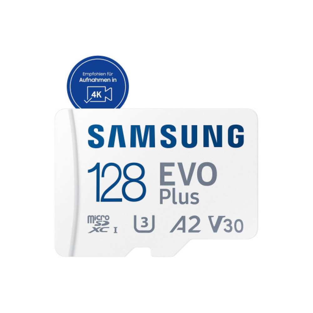 Карта пам'яті Samsung microSD 128GB C10 UHS-I  R130MB/s Evo Plus + SD