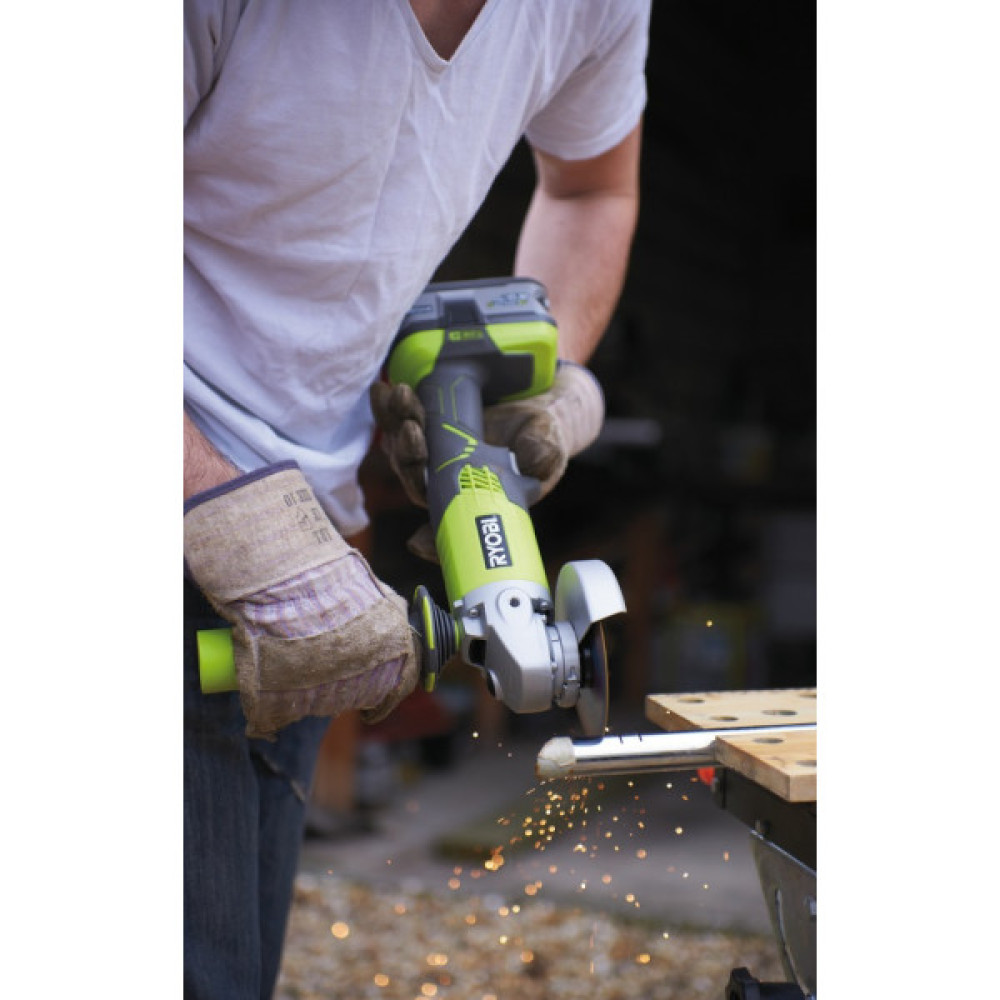 Шліфмашина кутова акумуляторна Ryobi ONE+ R18AG-0 115мм 18В 7500об·хв 2.5кг без АКБ та ЗП