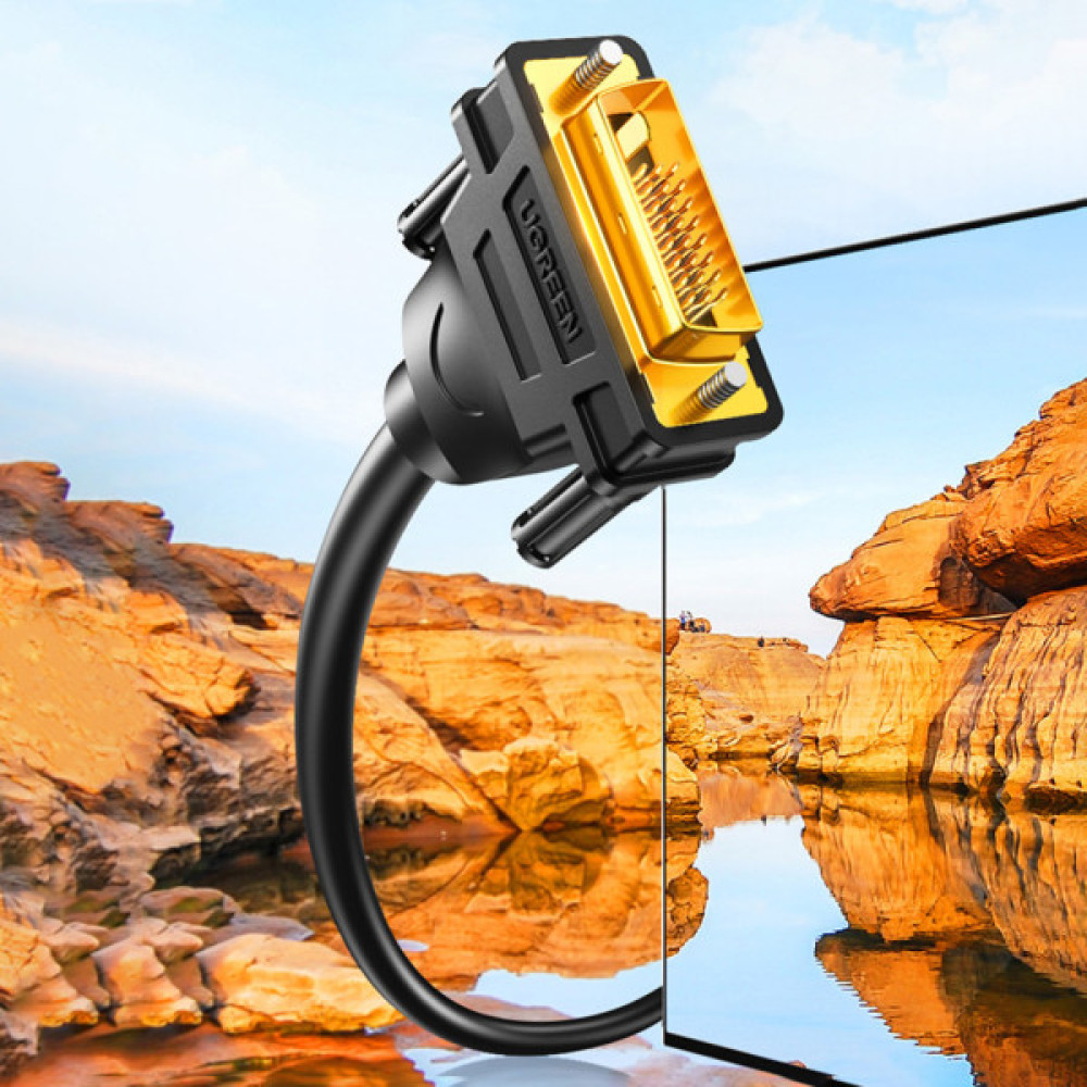 Кабель мультимедійний DVI M to DVI M 1.5m 24+1pin DV101 black UGREEN (11606)