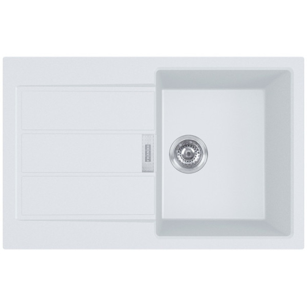 Мийка кухонна Franke Sirius, тектонайт, прямокутник, з крилом, 780х500х200мм, чаша - 1, накладна, 2 S2D 611-78 , білий