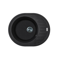 Мийка кухонна Adamant Ovum, штучний камінь, овальна, з крилом, 615х495х200мм, чаша - 1, врізна, чорний Мийка кухонна Adamant Ovum, штучний камінь, овальна, з крилом, 615х495х200мм, чаша - 1, врізна, чорний