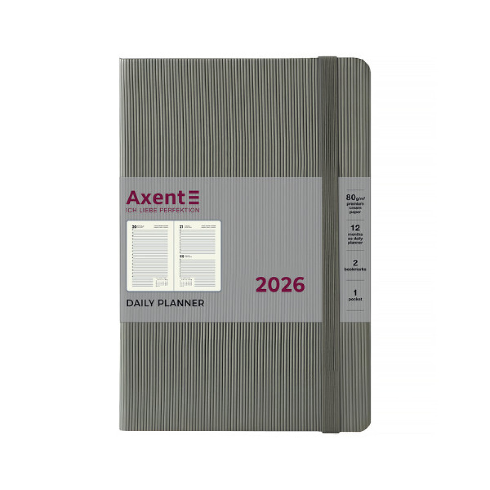 Тижневик Axent датований 2026 Partner Lines, 145х210, сірий (8815-26-03-A)