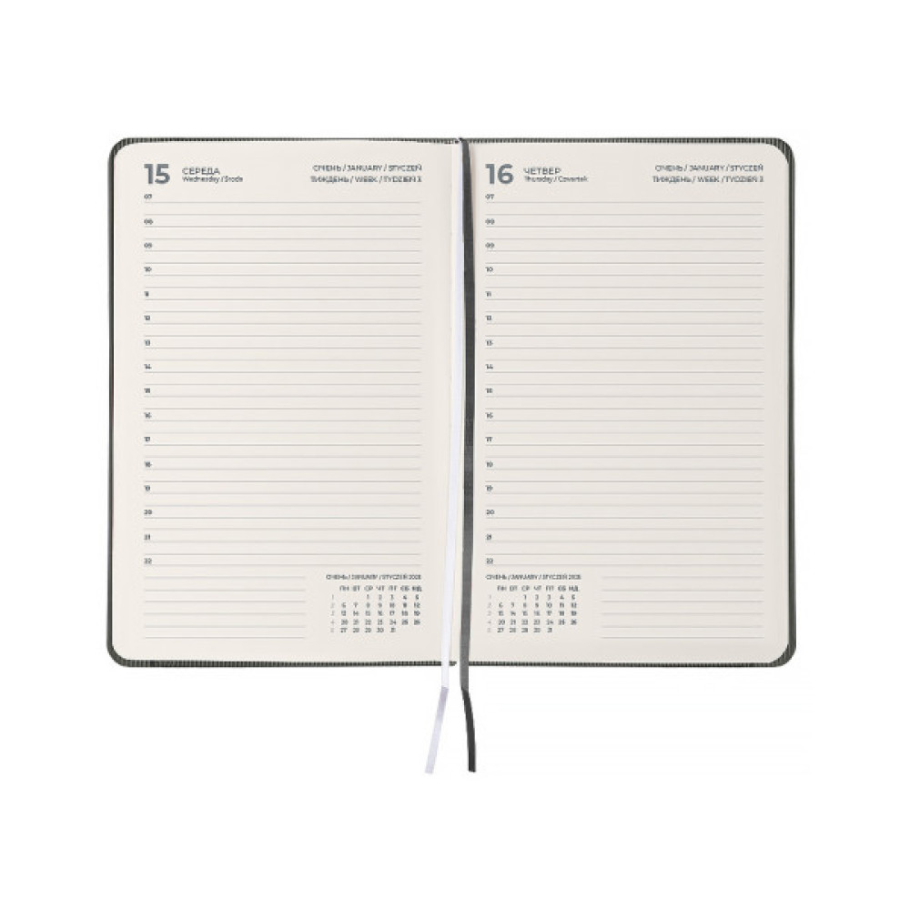 Тижневик Axent датований 2026 Partner Lines, 145х210, сірий (8815-26-03-A)