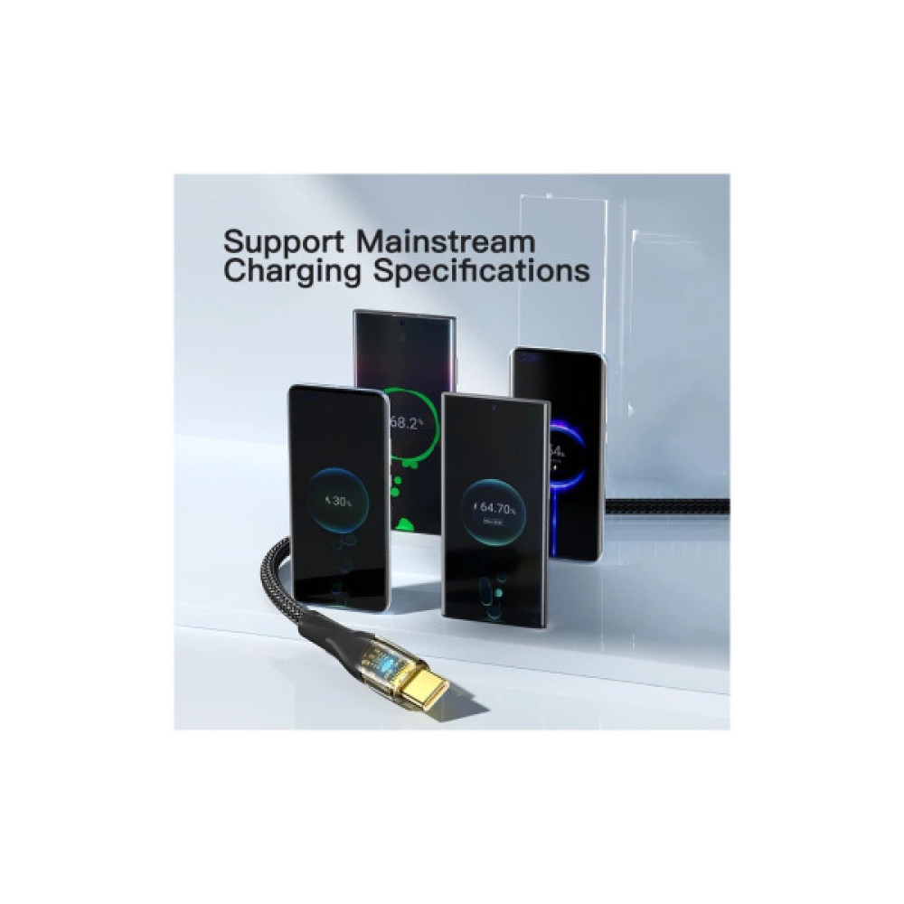 Дата кабель USB 2.0 AM to USB-C 1.0m 7A black Essager (EXCT-XJ01-P)