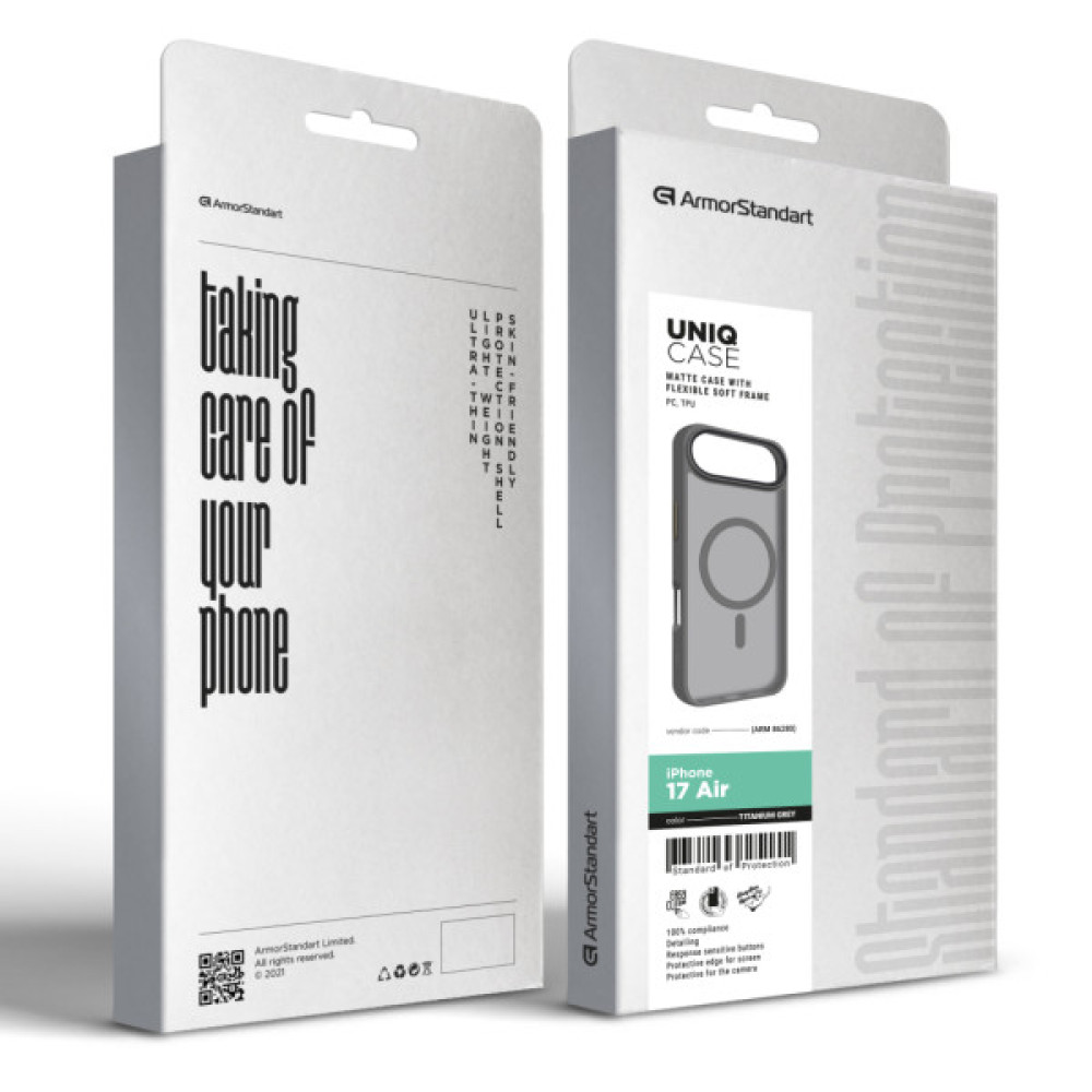 Чохол до мобільного телефона Armorstandart Uniq MagCase Apple iPhone 17 Air Titanium Grey (ARM86280)