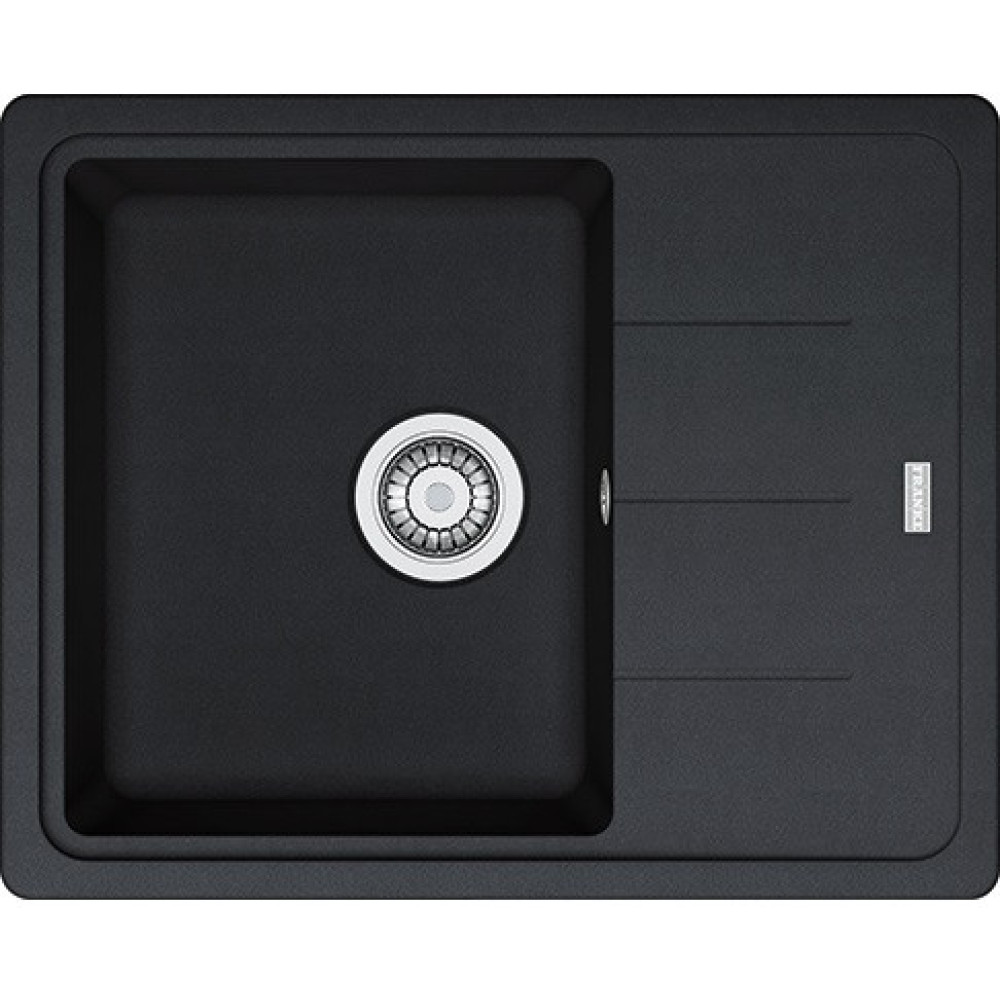 Мийка кухонна Franke Basis, фраграніт, прямокутник, з крилом, 620х500х200мм, чаша - 1, накладна, BFG 611-62, онікс