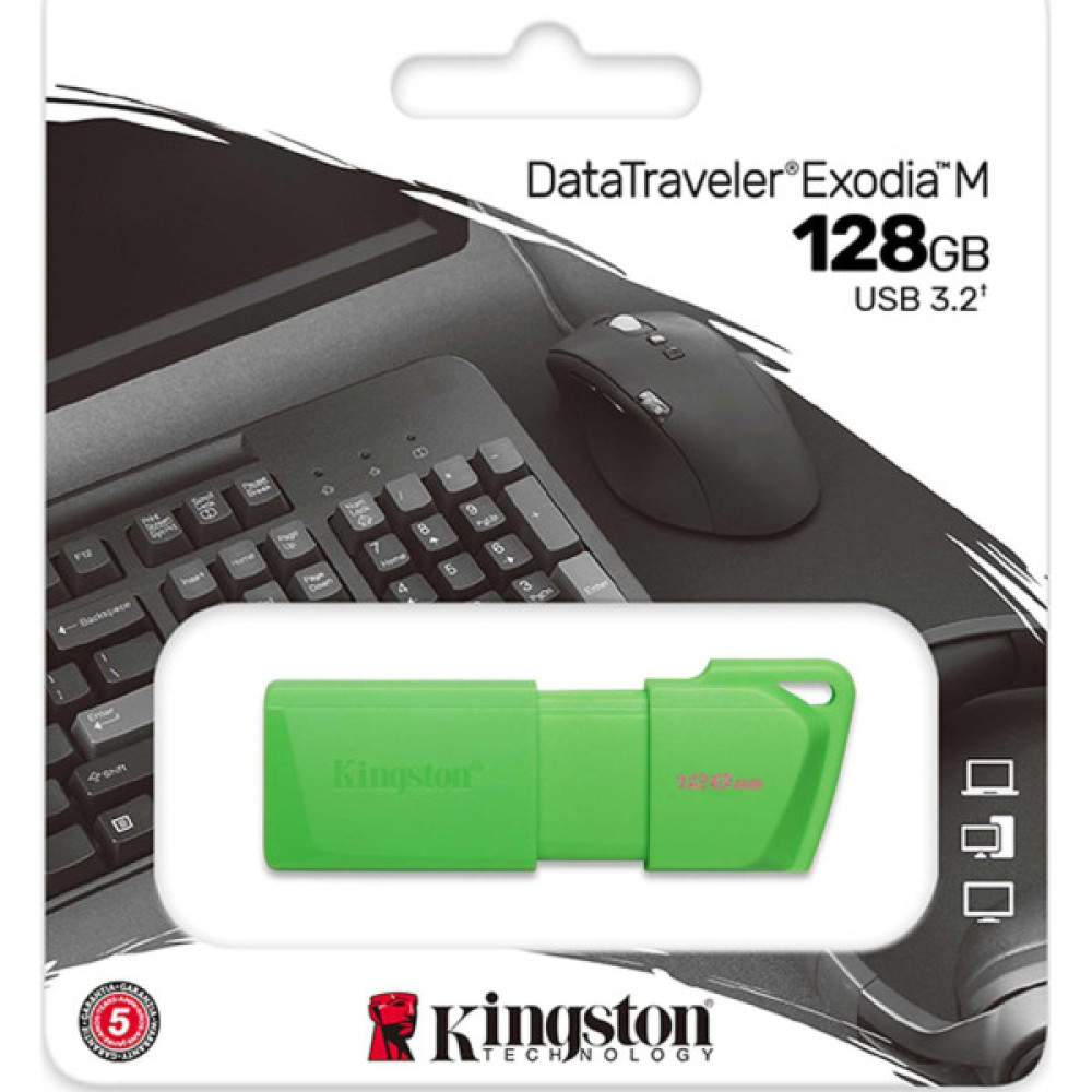 USB флеш накопичувач Kingston 128GB DataTraveler Exodia M Green USB 3.2 (KC-U2L128-7LG)