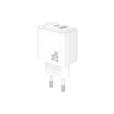 Зарядний пристрій BOROFONE BAS44A 1xUSB-C PD20W + 1xUSB QC3.0 white (6941991113840)