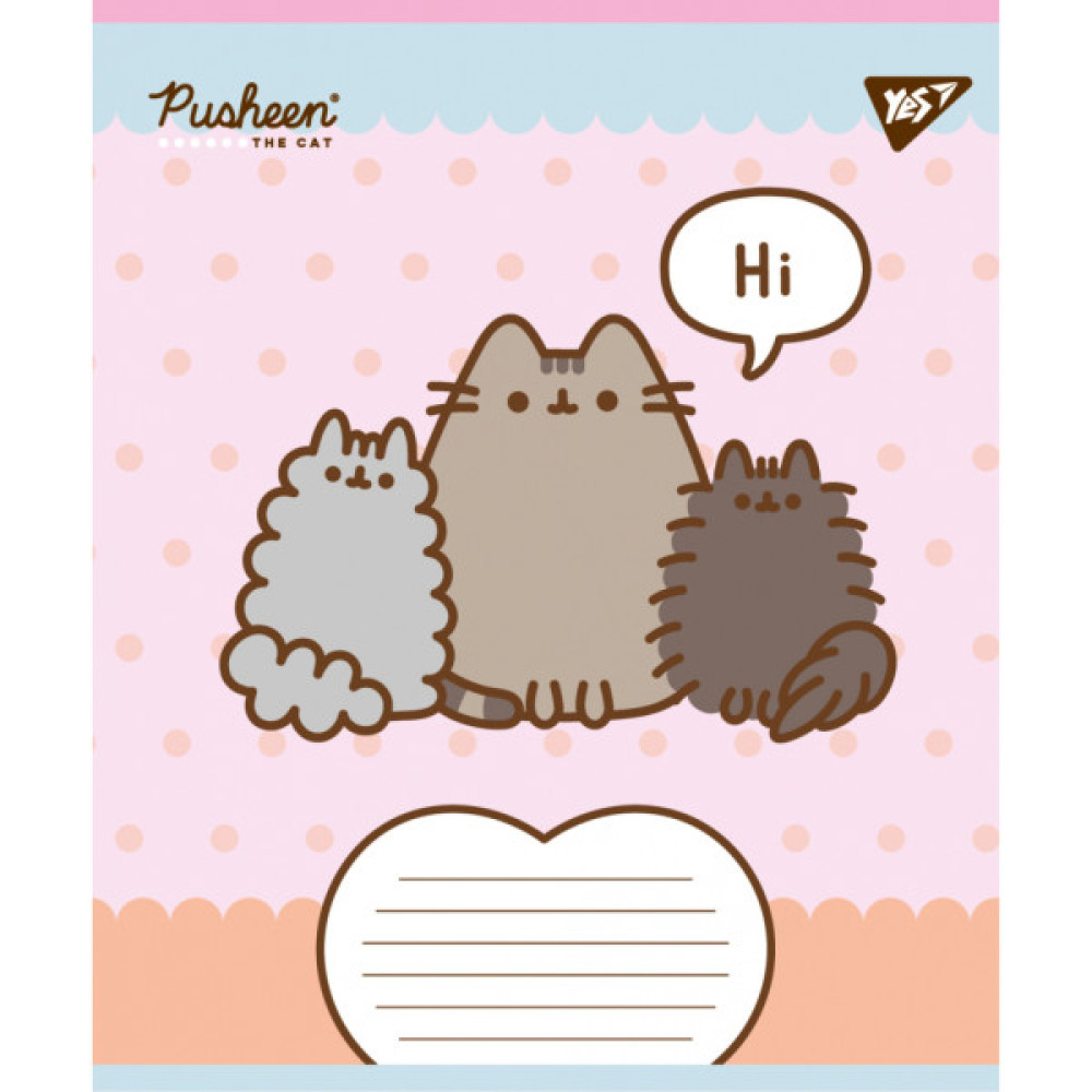 Зошит Yes Pusheen Weekend А5 12 аркушів коса лінія (767608)