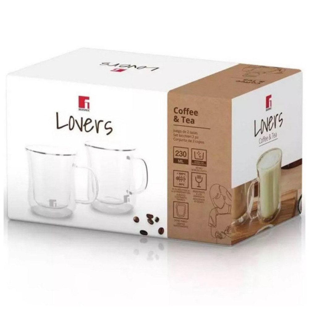 Набір чашок Bergner Coffee & Tea lovers 230 мл 2 шт (BG-20115-MM)