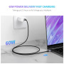 Дата кабель USB-C to USB-C 0.5m 3A 60W US261 black/gray Ugreen (50149) Дата кабель USB-C to USB-C 0.5m 3A 60W US261 black/gray Ugreen (50149)
