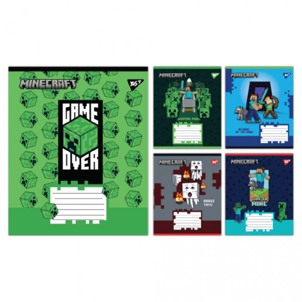 Зошит Yes Minecraft Walls А5 24 аркушів клітинка (767568)
