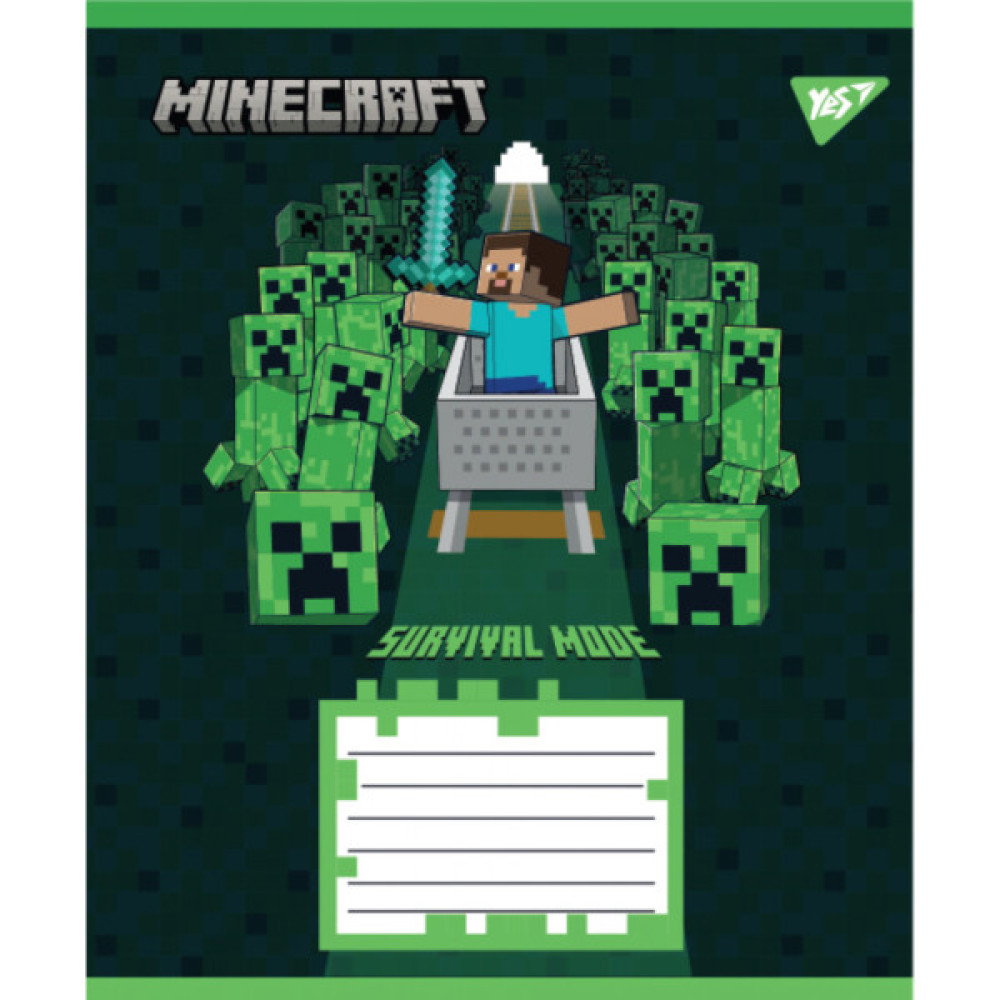 Зошит Yes Minecraft Walls А5 24 аркушів клітинка (767568)