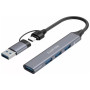 Концентратор Canyon hub DS-02 4in1 USB-A/C Grey (CNS-TDS02G)