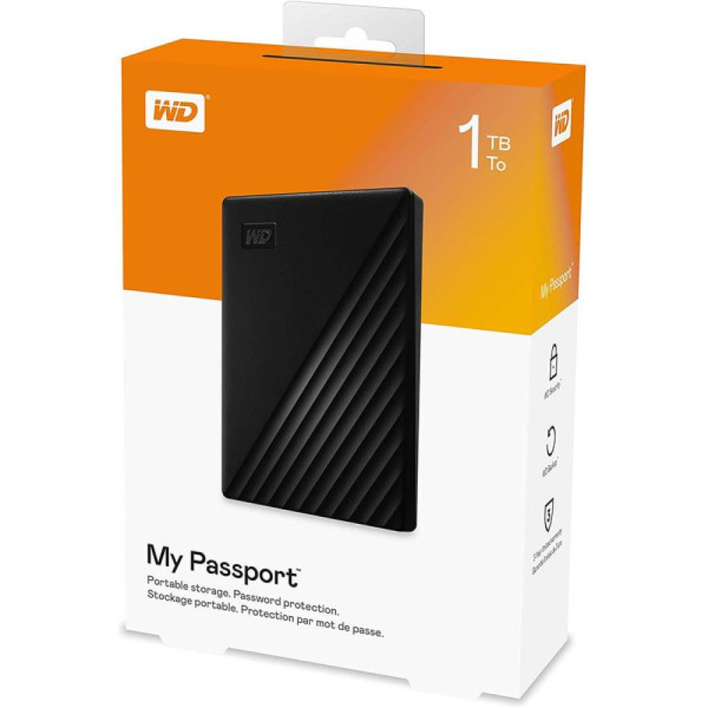 Портативний жорсткий диск WD 1TB USB 3.2 Gen 1 My Passport Чорний